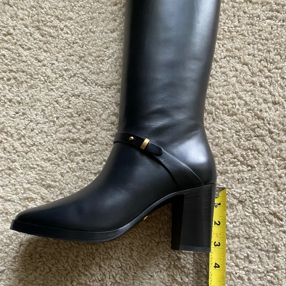 Gucci Black Marmont Leather Elite Calf Knee High Boots Sz 36.5 - Picture 10 of 16